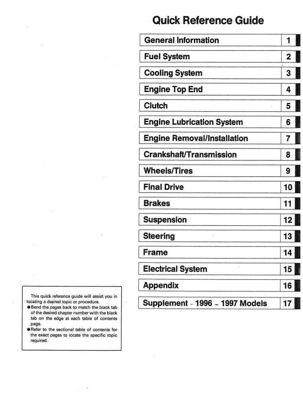 Kawasaki 1995-1997 Ninja ZX-6R Repair Service Manual
