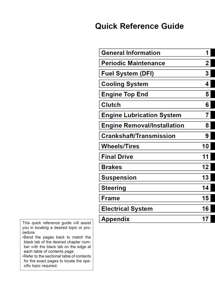 Kawasaki 2006-2007 Ninja ZX-10R Repair Service Manual