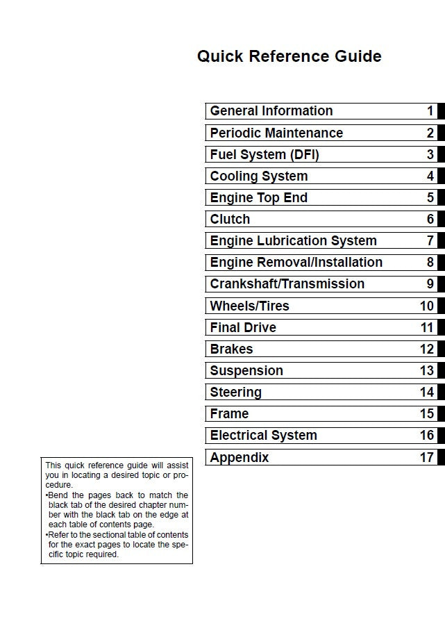 Kawasaki 2009-2012 Ninja ZX-6R Repair Service Manual