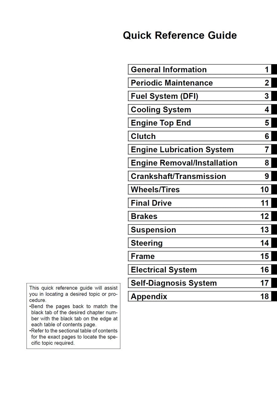 Kawasaki 2011-2015 Ninja ZX-10R Repair Service Manual