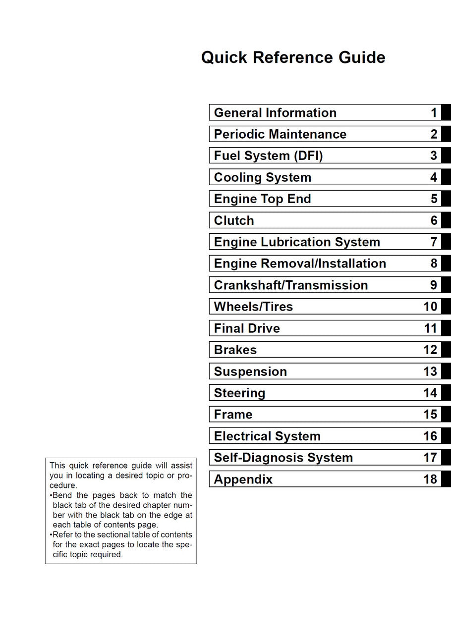 Kawasaki 2013-2018 Ninja ZX-6R 636 Repair Service Manual